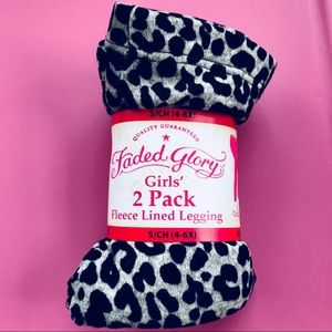 Faded Glory Girls Leggings 2 pack